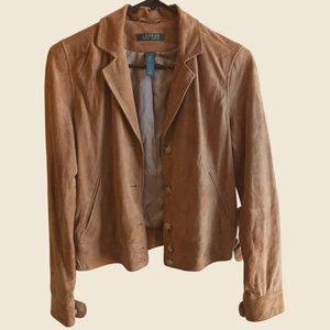 Lauren by Ralph Lauren Camel Suede Jacket